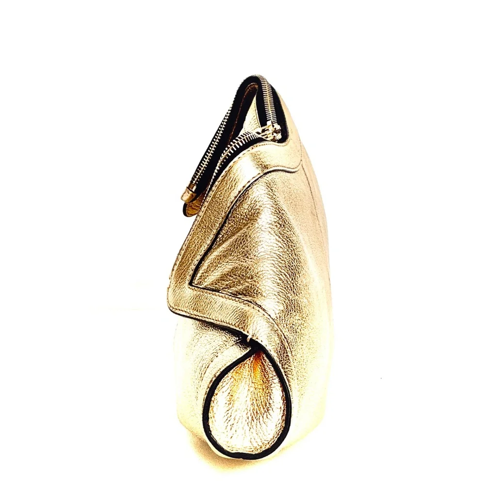 Alexander McQueen Metallic Lambskin Light Gold De Manta Clutch